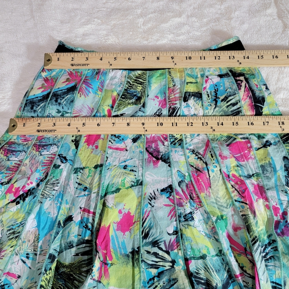 Focus Lifestyle 100% Cotton Floral Print Pleated Skirt Size 6 - Picture 3 of 8